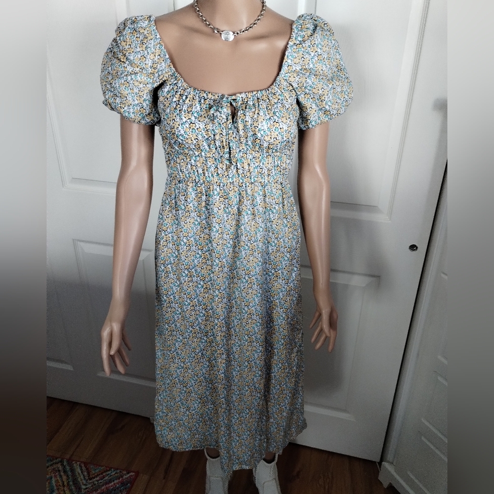 Faithful the Brand Floral Linen Puff Sleeve Dress 2